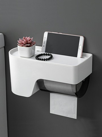 衛生間紙巾盒壁掛式防水廁紙盒免打孔浴室收納衛生紙置物架卷紙筒