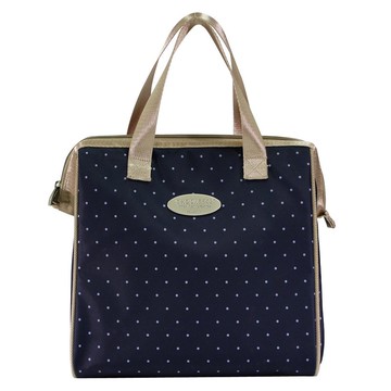 The carros 卡蘿 保溫保冷餐袋(L)-藍色水玉 便當袋