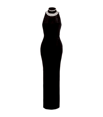 Balmain Velvet Embroidered Maxi Dress