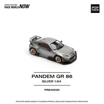 POP RACE 1/64 豐田 Toyota PANDEM GR86 SILVER 東海模型
