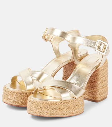 Christian Louboutin Calakala 85 metallic leather platform sandals