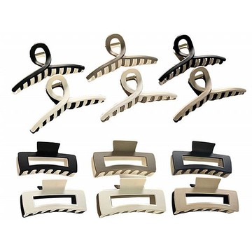 雙色霧面質感抓夾(1入) 交叉／方形 款式可選【小三美日】 時尚