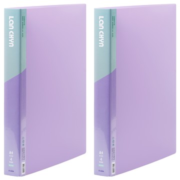 Lan CHYn 連勤牌文具 PP馬卡色系三孔3/4吋圓型夾 小背寬  紫色  2個