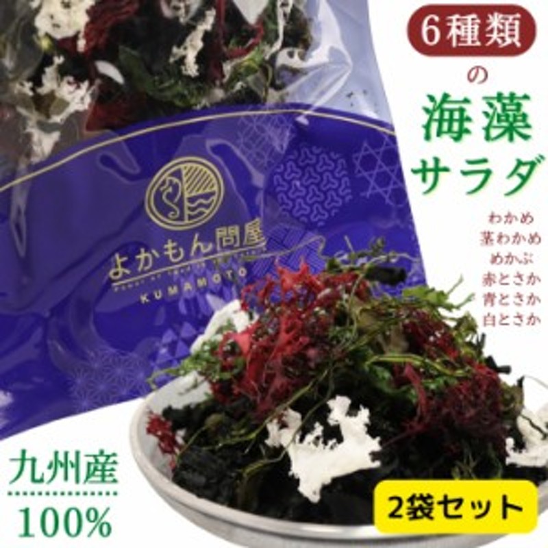 6種類 の 九州 産 海藻 サラダ 乾燥 ミックス 国産 原料100％ わかめ 茎わかめ めかぶ 赤とさか 青とさか 白とさか 非常食 スープ  常温保存 無添加 低カロリー 自然食品