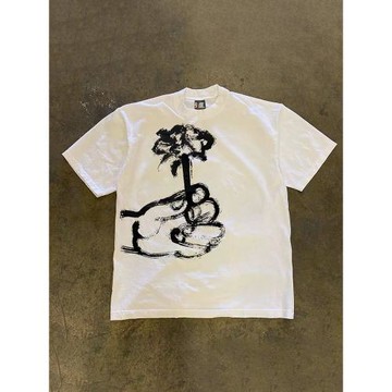 搞錢做慈善 3A260克純棉雙紗！向上俠！重磅情侶女寬松短袖T恤男