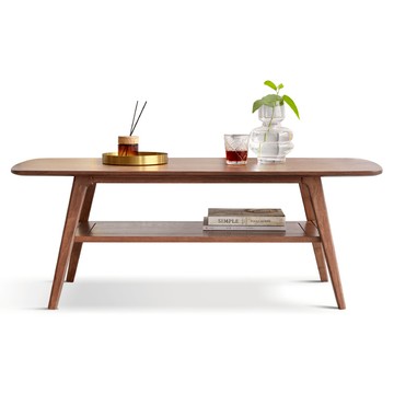 hoi! 源氏木語柏林橡木胡桃色雙層茶几1.2M H83J08