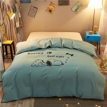 簡約磨毛被套單件四件套床單被罩150x200x230純棉學生單人1.5雙人