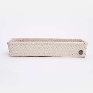 Handed By Fit編織方形分隔籃L 香檳白