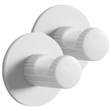 E.dot 北歐風免釘圓形掛勾 黏貼安裝 凹口設計  白色  2個