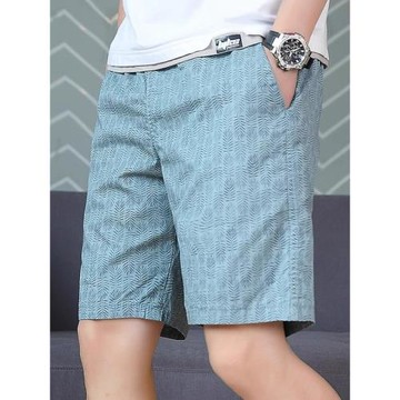 夏季男裝新款休閑短褲男純棉印花大褲衩子寬松清爽外穿薄款五分褲