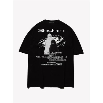 3KASHAM 23SS“THE ONES”少數人涂鴉小高領寬松街頭短袖t恤