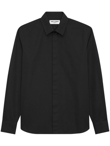 Saint Laurent - long-sleeve cotton shirt - men - Cotton - 41 - Black