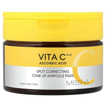 Missha, Vita C Plus，斑點淡化爽膚安瓶化妝棉，80 片，7.40 盎司（210 克）