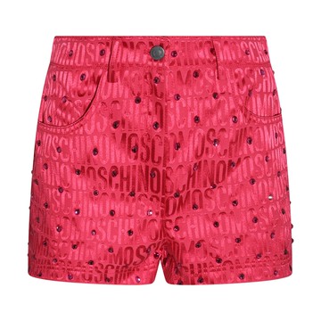 Moschino - Fuchsia Cotton Blend Monogram Jacquard Shorts
