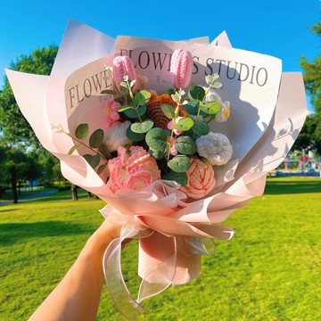 情人節禮盒  客製化禮物2026優雅手工編織粉色新奇居家擺件