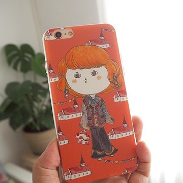 北欧复古风/全包耐摔軟殼保護套/插畫設計原創手機殼/節日禮物/包子小姐