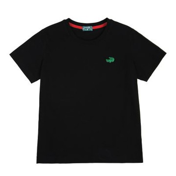 Crocodile Junior 小鱷魚童裝-鱷魚涼感圓領T大LOGO-TEE-黑色  ( 851408-09 小碼款)