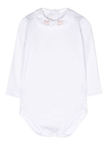 Mariella Ferrari - horse-embroidered cotton body - kids - Cotton - 18 mth - White