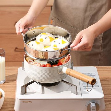 日式雪平鍋寶寶輔l食鍋嬰兒小奶鍋麥飯石不粘鍋湯鍋家用泡面鍋