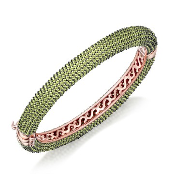 KATROY．手環．純銀．整圈滿鑽．橄欖綠鋯款