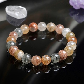 一圖一物│#437 9mm 千層花幽靈天然水晶手鍊 開運轉運 客製禮物