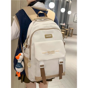 書包女初中生韓版大容量拼色高中生背包日系原宿風大學生雙肩包潮