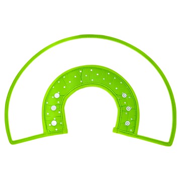 捷華 防咬項圈 M號 綠色  透明塑膠 棉質包邊  適用頸圍 20~26cm  1個