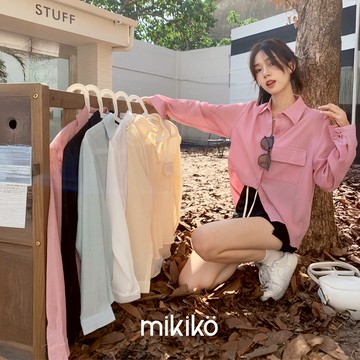 美木子｜惜物價｜微透 皺皺肌理紋 長袖襯衫【T10471】素面襯衫 口袋襯衫 罩衫 長袖罩衫