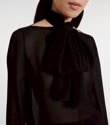 Alaïa Sheer tie-neck blouse