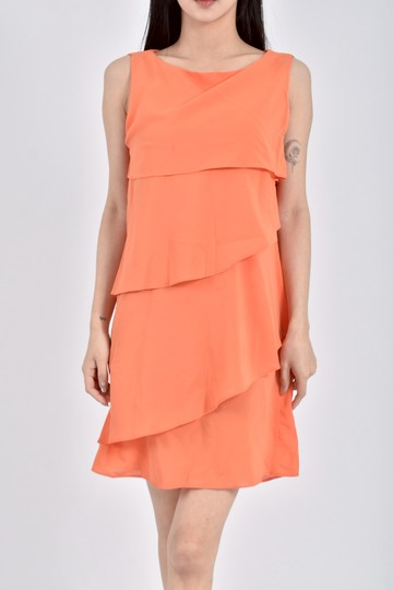 (S) zara無袖橘色洋裝