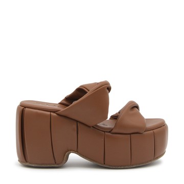Themoire - Brown Faux Leather Andromeda Sandals