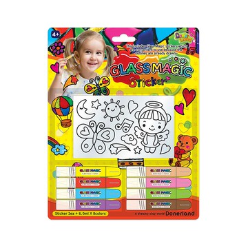 Donerland 魔法彩繪玻璃貼 隨身包 230*205*3mm 8色  多色  1組