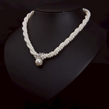 全店商品滿77元出貨:韓版珍珠多層項鍊 纏繞麻花珍珠交叉短款頸鏈 鎖骨鏈 珍珠項鍊 女士項鍊女 短項鍊