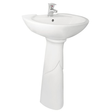 電光簡約系列長柱面盆白色/不附水龍頭/L3111+L3117