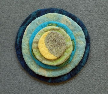 羊毛出在羊山上 羊毛氈  隔熱墊 藍色星球 鍋墊組