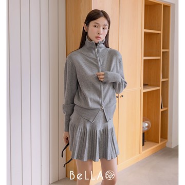 【秋冬新品】BeLLA  雙開鍊連帽套裝 淺灰