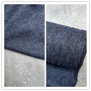 經典藍黑人字英國M牌羊毛棉粗花呢秋冬面料設計師西裝外套褲馬甲