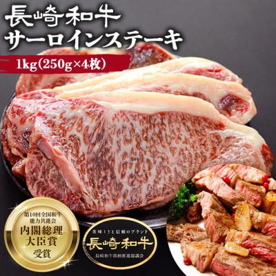 ふるさと納税 雲仙市 長崎和牛　サーロインステーキ 1kg(250g×4枚)