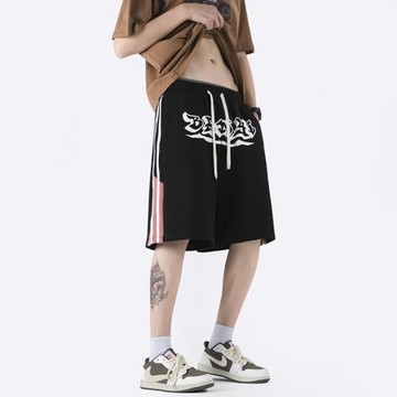 運動短褲男美式復古籃球褲夏季五分褲潮牌寬松hiphop褲子休閑中褲