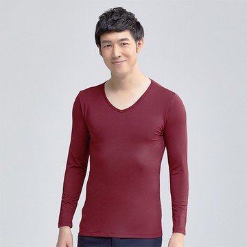 MIT溫灸刷毛V領發熱衣(醇酒紅 男S-3XL)