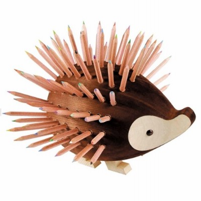 コヒノール ハリネズミ 色鉛筆スタンド96色 ブラウン（大）