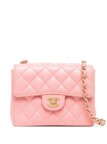 CHANEL Pre-Owned - 2005 mini square Classic Flap shoulder bag - women - Caviar Leather - One Size - Pink