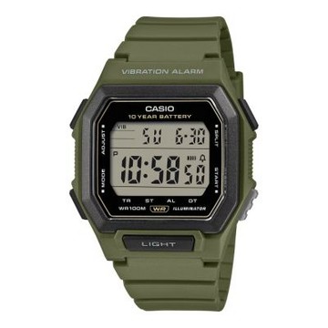 CASIO 卡西歐 CASIO卡西歐 十年電力 大螢幕 方形震動電子錶 W-738H-3A