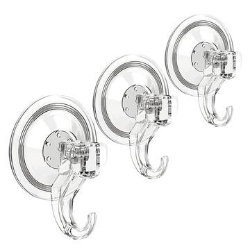 AHOYE 萬用吸盤掛勾  透明色  3個