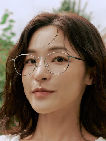 Titanium Layered Bridge Eyeglass Frame Glasses (AL8401 11111G) [Silver]