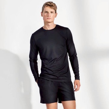 Long-Sleeve Active 長袖經典圓領速乾除臭T-黑 S