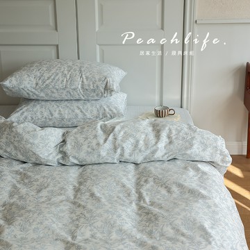 ♡peachlife.♡ 100%棉床包組 花草床組 白松林床組 條紋床包 純棉印花床組 單人/雙人/加大雙人 四季適用