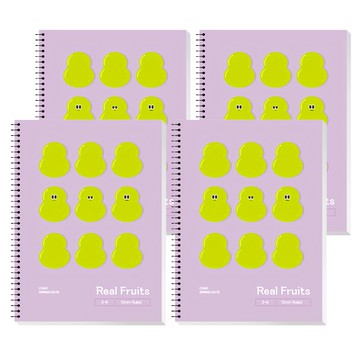 YOUNG ART Chavi 小學3~6年級線圈筆記本 60頁橫線內頁 可愛風  4本  紫色