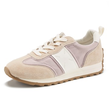 CHOiCE 異材質拼接綁帶休閒德訓鞋 粉色 #37876