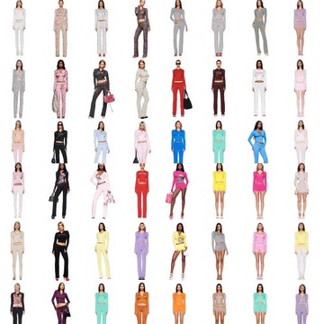 iamgia 正肩修身字母印花明線設計修身連帽拉鏈短外套褲子套裝